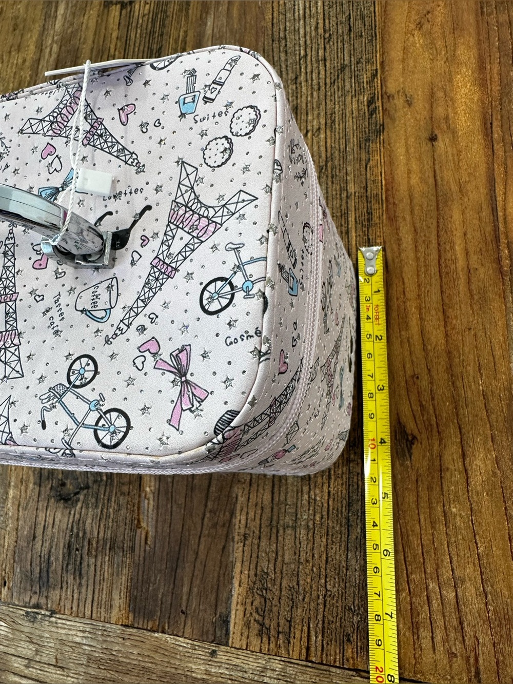 Kids Pink Eiffel Tower Print Travel Cosmetic Case - Picture 10 of 10